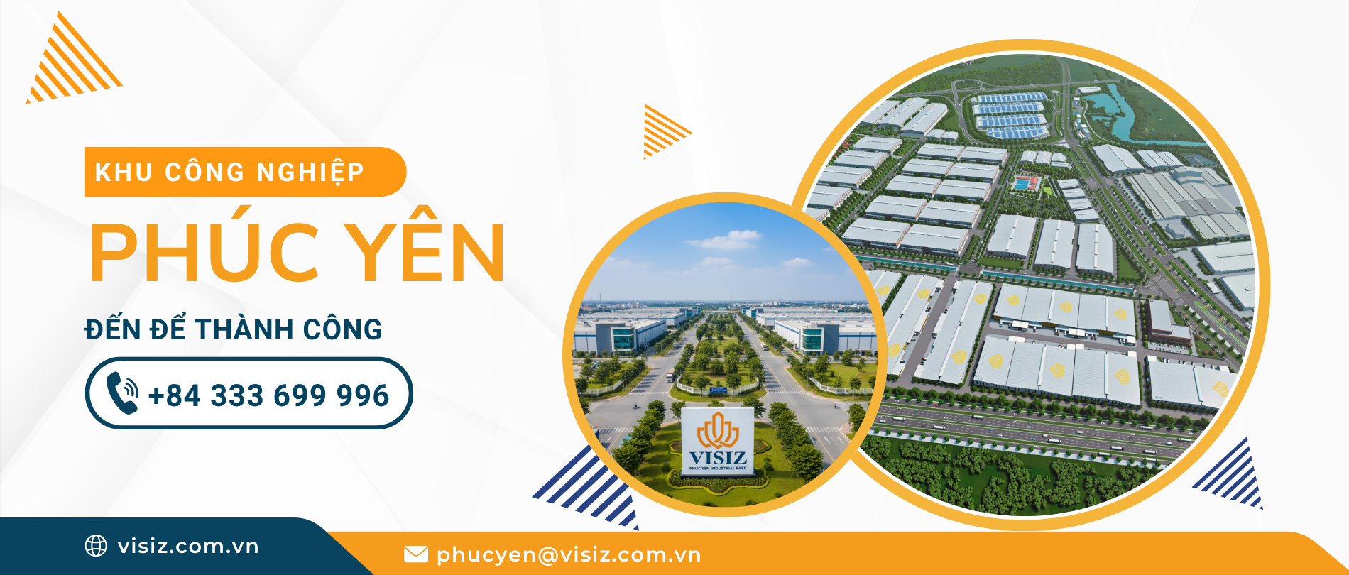 Visiz Industrial park promotional banner design.